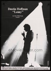 6r802 LENNY Danish '74 cool silhouette image of Dustin Hoffman as comedian Lenny Bruce!