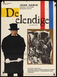 6r804 LES MISERABLES Danish '58 cool image of Jean Gabin + battle scene!