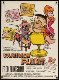 6r811 MAN CALLED FLINTSTONE Danish '66 Hanna-Barbera, Fred, Barney, Wilma & Betty, spy spoof!