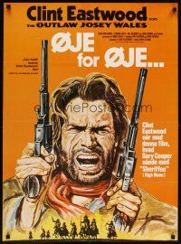 6r818 OUTLAW JOSEY WALES Danish '76 Clint Eastwood is an army of one, cool two-gun art!