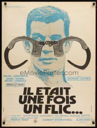 6r204 FLIC STORY French 23x32 '71 Michel Constantin, Charles Rau artwork!