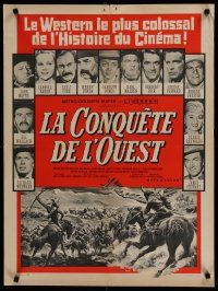 6r207 HOW THE WEST WAS WON French 23x32 '64 John Ford epic, Debbie Reynolds, Peck & all-star cast!