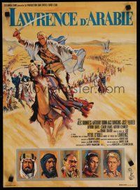 6r253 LAWRENCE OF ARABIA French 15x21 '63 David Lean classic, cool art of Peter O'Toole on camel!