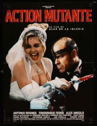 6r256 MUTANT ACTION French 15x21 '92 Accion mutante, image of bride with bloody knife & groom!