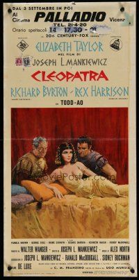 6r338 CLEOPATRA Italian locandina '64 Elizabeth Taylor, Burton & Harrison, Howard Terpning art!