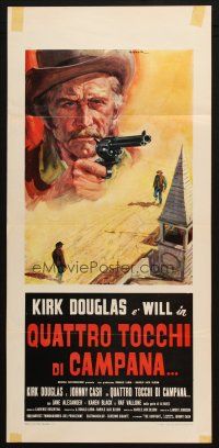 6r359 GUNFIGHT Italian locandina '71 different art of Kirk Douglas with gun by Averardo Ciriello!