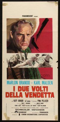 6r377 ONE EYED JACKS Italian locandina R70s Aller artwork of star & director Marlon Brando!