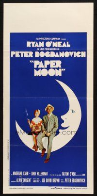 6r379 PAPER MOON Italian locandina '73 great image of smoking Tatum O'Neal with dad Ryan O'Neal!