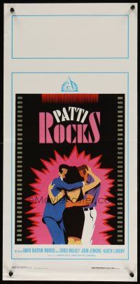 6r382 PATTI ROCKS Italian locandina '89 Mulkey, Jenkins, Karen Landry, cool love triangle art!