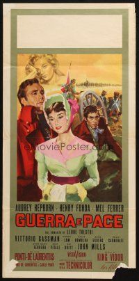 6r410 WAR & PEACE Italian locandina '56 different art of Hepburn, Fonda & Ferrer by Ciriello!