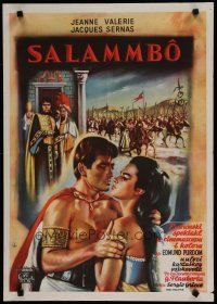 6r682 LOVES OF SALAMMBO Yugoslavian '62 art of barbarian Edmund Purdom & sexy Jeanne Valerie!