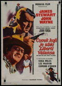 6r687 MAN WHO SHOT LIBERTY VALANCE Yugoslavian '63 John Wayne & James Stewart 1st time together!