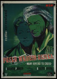 6r688 MANY RIVERS TO CROSS Yugoslavian '55 Robert Taylor is forced to marry Eleanor Parker!