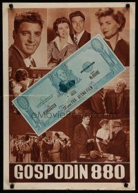 6r692 MISTER 880 Yugoslavian '50 Burt Lancaster, Dorothy McGuire & counterfeit money!