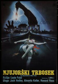 6r696 NEW YORK RIPPER Yugoslavian '82 Lucio Fulci, cool art of bloody blade & dead female victim!