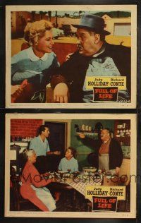 6s893 FULL OF LIFE 2 LCs '57 wacky newlyweds Judy Holliday & Richard Conte w/ Baccaloni!