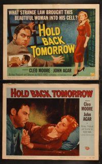 6s211 HOLD BACK TOMORROW 8 LCs '55 TC art of full-length sexy bad girl Cleo Moore & John Agar!