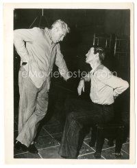 6t745 MALAYA candid 8.25x10 still '49 James Stewart & Spencer Tracy talking between scenes!