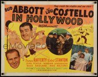 7j440 ABBOTT & COSTELLO IN HOLLYWOOD Style A 1/2sh '45 Al Hirschfeld art of Bud & Lou + wacky images!