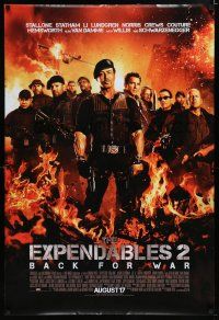 7k265 EXPENDABLES 2 advance DS 1sh '12 Stallone, Arnie, Van Damme, Li, Lundgren & Chuck Norris!