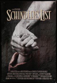 7k680 SCHINDLER'S LIST 1sh '93 Steven Spielberg WWII classic, Liam Neeson, Ralph Fiennes