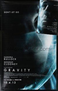 7m210 LOT OF 2 VINYL BANNERS FROM GRAVITY '13 super close ups of George Clooney & Sandra Bullock!