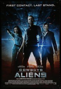 7w125 COWBOYS & ALIENS advance DS 1sh '11 Daniel Craig, Harrison Ford, sexy Olivia Wilde!