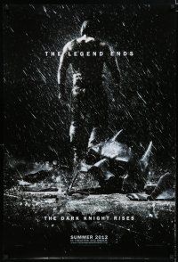 7w142 DARK KNIGHT RISES teaser DS 1sh '12 Tom Hardy as Bane, cool image of broken mask in the rain!