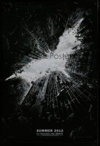 7w141 DARK KNIGHT RISES teaser DS 1sh '12 cool image of Batman's symbol in broken buildings!