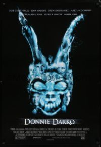 7w162 DONNIE DARKO 1sh '01 Jake Gyllenhaal in title role, Jena Malone, Drew Barrymore, Swayze!