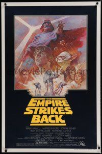 7w170 EMPIRE STRIKES BACK 1sh R81 George Lucas sci-fi classic, cool artwork by Tom Jung!