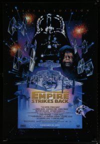 7w172 EMPIRE STRIKES BACK style C advance 1sh R97 George Lucas, Drew Struzan art of Vader!