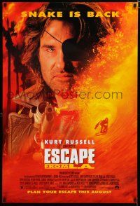 7w176 ESCAPE FROM L.A. advance 1sh '96 John Carpenter, Kurt Russell is back as Snake Plissken!