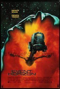 7w178 EVENT HORIZON int'l DS 1sh '97 Laurence Fishburne, Sam Neill, screaming head in space!