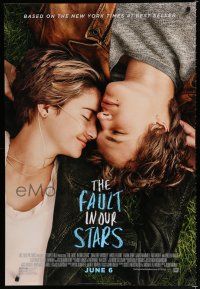 7w187 FAULT IN OUR STARS style B advance DS 1sh '14 Shailene Woodley, Ansel Elgort, Laura Dern!