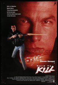 7w262 HARD TO KILL int'l 1sh '90 close-up of L.A. detective Steven Seagal & w/shotgun!