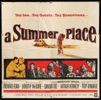 7y113 SUMMER PLACE 6sh '59 Sandra Dee & Troy Donahue in young lovers classic, cool cast montage!