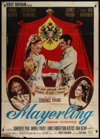 7y744 MAYERLING Italian 1p '69 different art of Omar Sharif & Catherine Deneuve by De Seta!