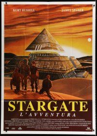 7y875 STARGATE Italian 1p '94 Roland Emmerich sci-fi, cool different pyramid art by Paolo Sestito!