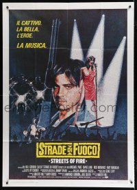 7y879 STREETS OF FIRE Italian 1p '84 Walter Hill, completely different art of Michael Pare!