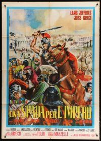 7y885 SWORD OF THE EMPIRE Italian 1p '64 cool Piovano artwork of Roman soldiers in battle!