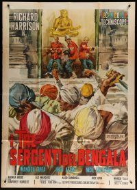 7y901 THREE SERGEANTS OF BENGAL Italian 1p '65 Umberto Lenzi, cool art by Averardo Ciriello!