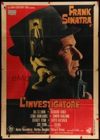 7y906 TONY ROME Italian 1p '67 detective Frank Sinatra w/gun & sexy near-naked girl on bed!