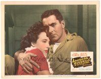 7z100 AMERICAN GUERRILLA IN THE PHILIPPINES LC #8 '50 Tyrone Power & Micheline Prelle close-up!