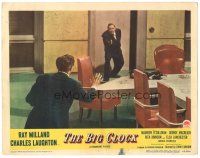 7z148 BIG CLOCK LC #2 '48 Charles Laughton points gun at Ray Milland across conference room!