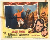 7z167 BLACK KNIGHT LC '54 Alan Ladd swordfighting on stairs in his biggest adventure!