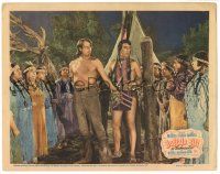 7z203 BUFFALO BILL LC '44 wacky image of Joel McCrea reaching into Anthony Quinn's bag!