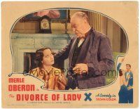 7z326 DIVORCE OF LADY X LC '38 sexy Merle Oberon looks up at Morton Selten!