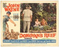 7z334 DONOVAN'S REEF LC #4 '63 John Ford, wacky image of John Wayne & Lee Marvin in water!