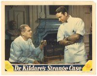 7z339 DR. KILDARE'S STRANGE CASE LC '40 Lionel Barrymore in wheelchair talks to Lew Ayres!